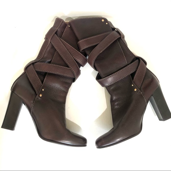 Chloe Shoes - Chloe Paddington Mid Calf Leather Boots *Flaw